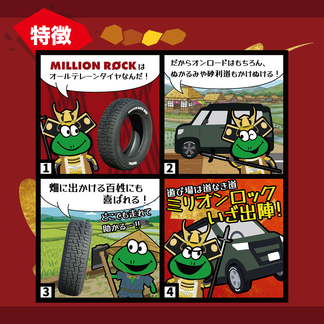 TIREFROG MILLIONROCK 百万石 165/60R15 81T XL WL ホワイトレター 165